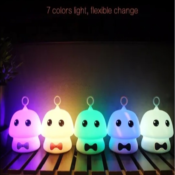Color Changing LED Silicone Night Light Portable Desk Lamp with Touch Sensor