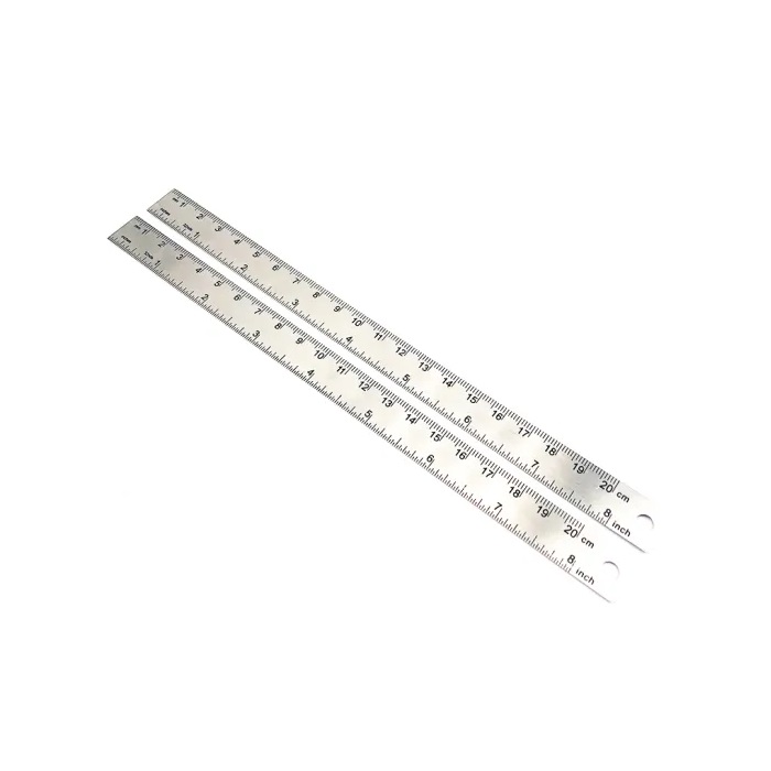 Custom Logo 12inch 30cm Straight Etching Silver Stainless Steel Metal Scale Ruler