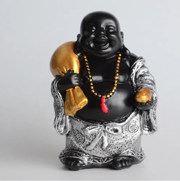 Wholesale China Laughing Happiness Resin Buddha Holds Gold Ingot Statue
