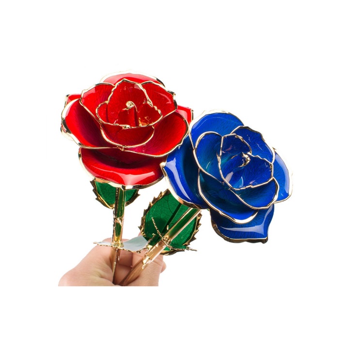 Resin Jewelry Real Flowers Gift Handmade 24K Gold Plated Everlasting Rose Flower for Valentine′s Day