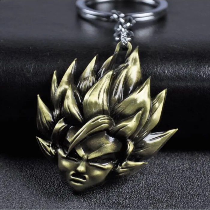 Custom Japanese Anime Dragon Ball Z Carabiner Keychain Gold Silver Metal Son Goku Figure Key Chain
